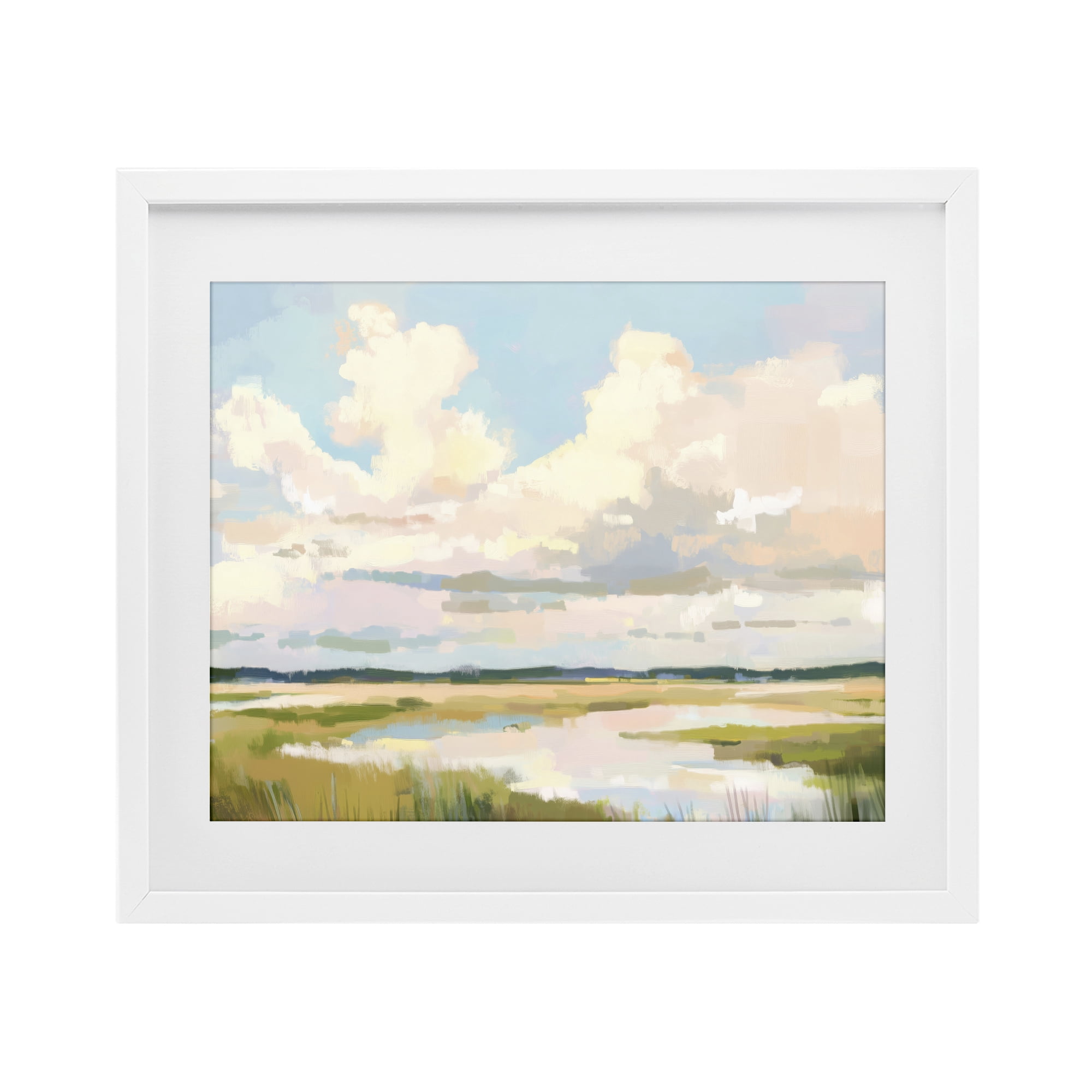 Stupell Industries Lowcountry Marsh at Dawn White Framed Print Under Glass, design by LSR Design Studio
