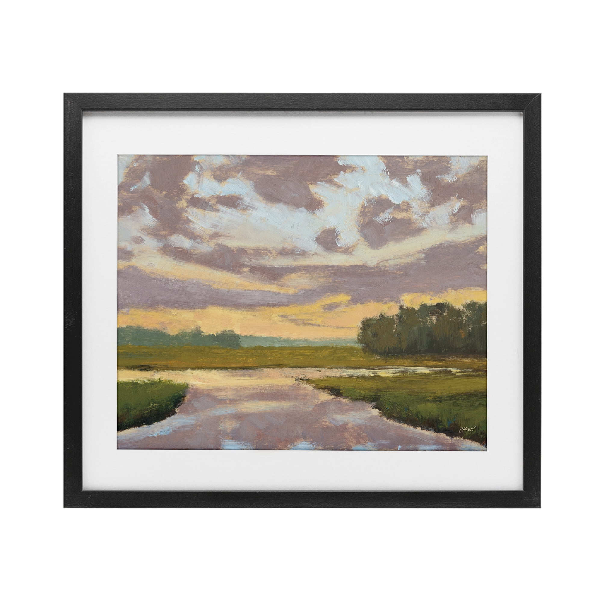 Stupell Industries Lowcountry Sunset Palette Black Framed Print Under Glass, design by Carson Overstreet