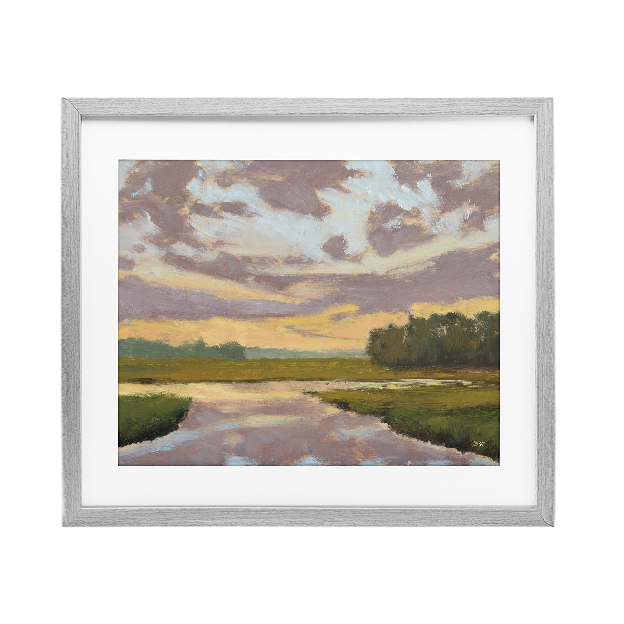 Stupell Industries Lowcountry Sunset Palette Gray Framed Print Under Glass, design by Carson Overstreet