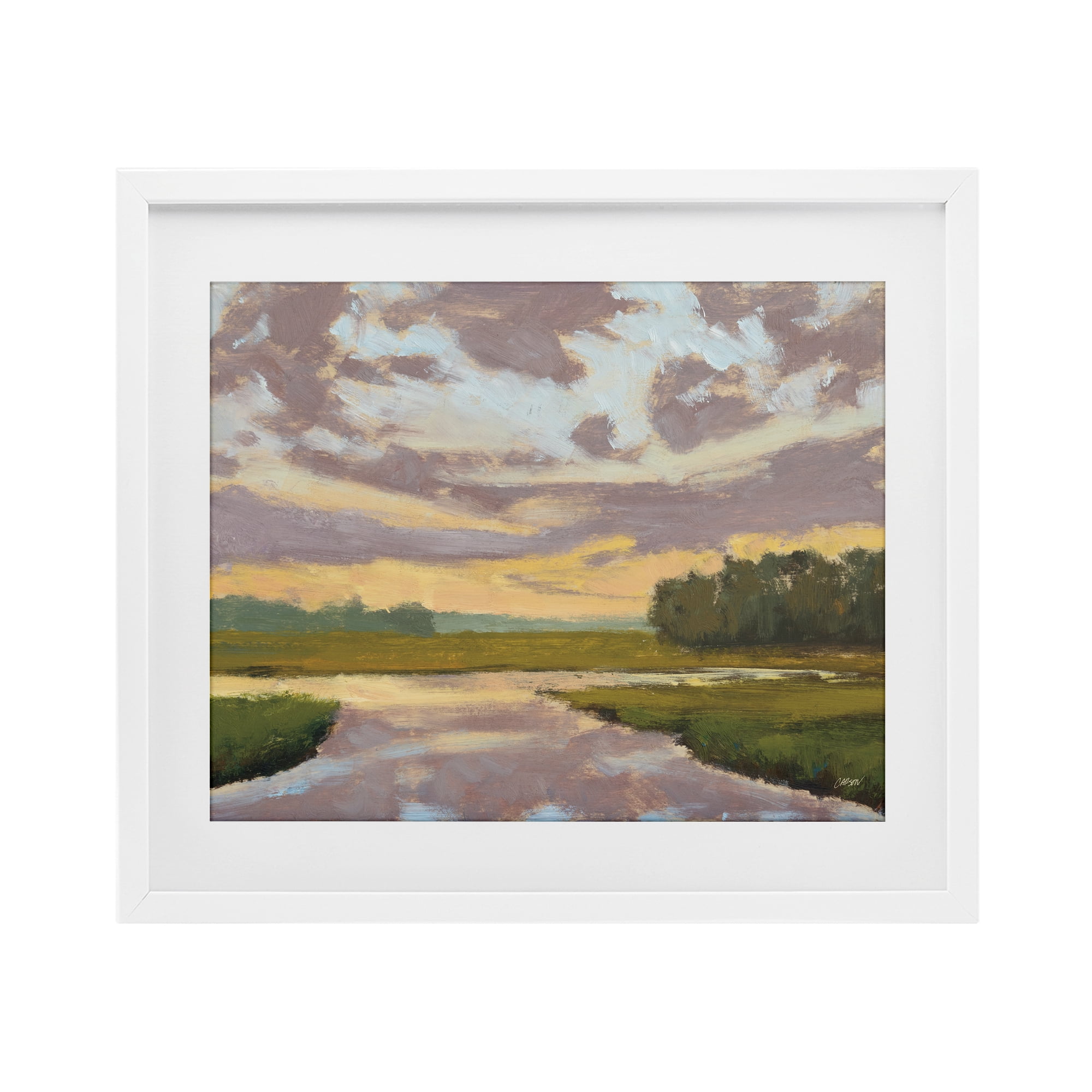 Stupell Industries Lowcountry Sunset Palette White Framed Print Under Glass, design by Carson Overstreet