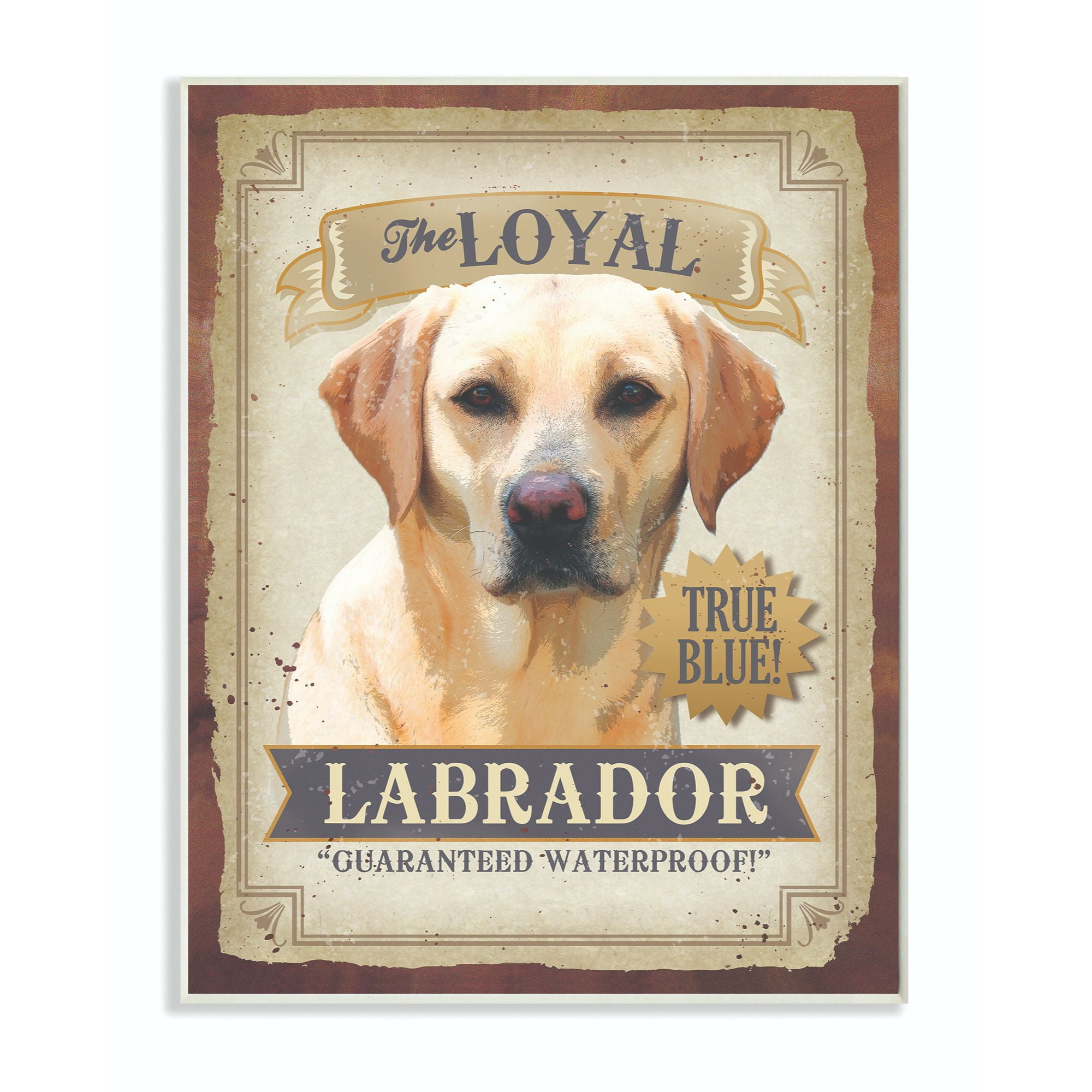 Stupell Industries Loyal Labrador Pet Dog Vintage Poster Design Wall Plaque by Retrorocket Studio