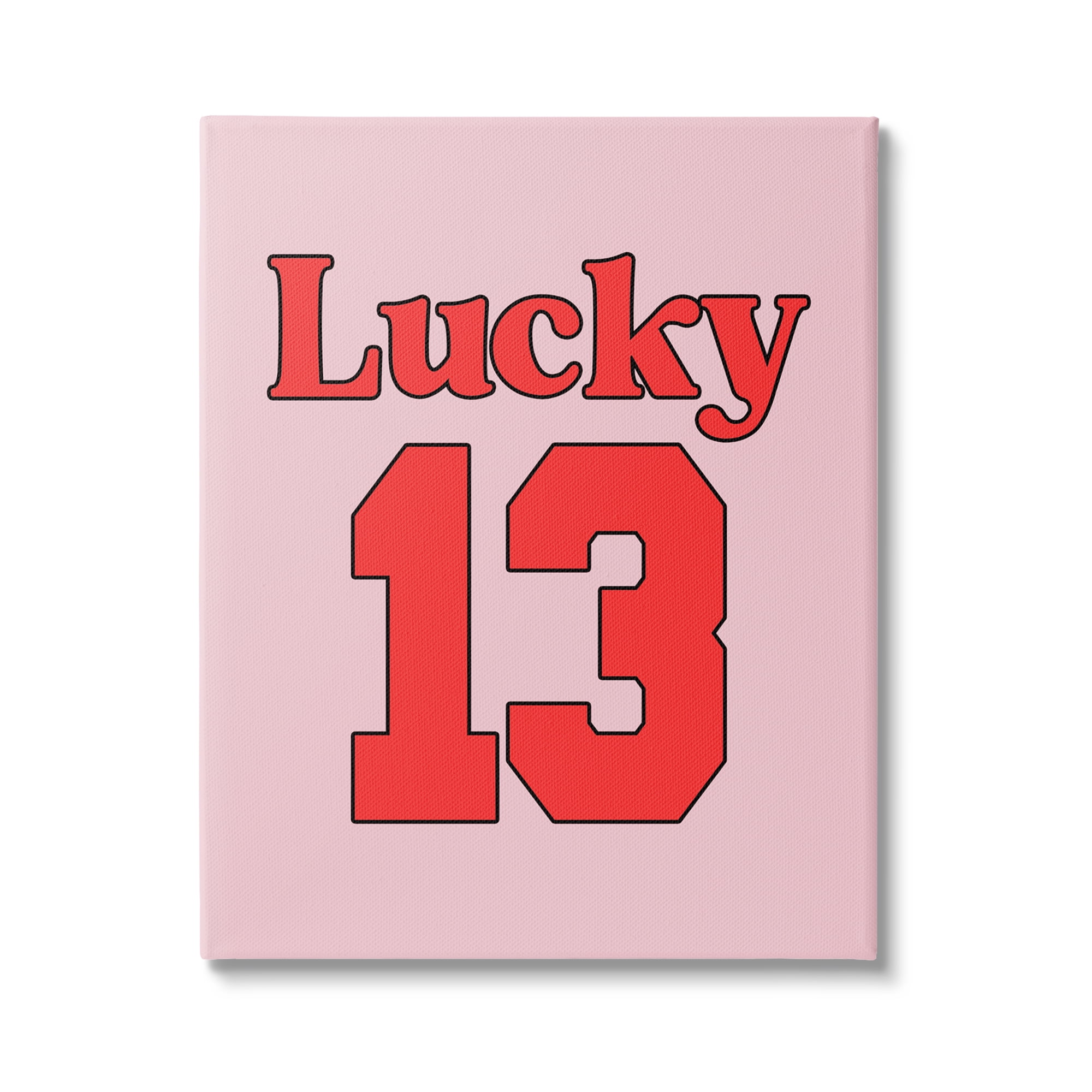 Stupell Industries Lucky 13 Varsity Text Typography Painting Gallery Wrapped Canvas Art Print Wall Art, 30 x 40