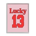 thumbnail image 1 of Stupell Industries Lucky 13 Varsity Text Typography Painting Gray Framed Art Print Wall Art, 16 x 20, 1 of 9