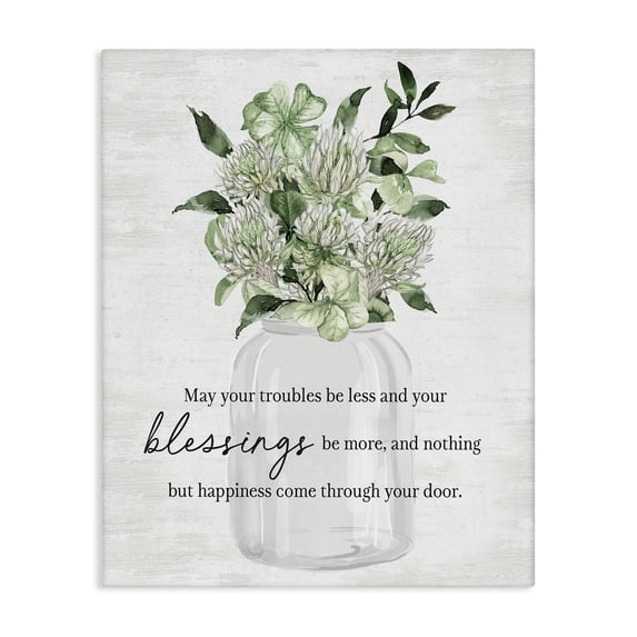 Stupell Industries French Country Lucky Clover Blessing Canvas Art, 24 x 30, by Lettered and Lined