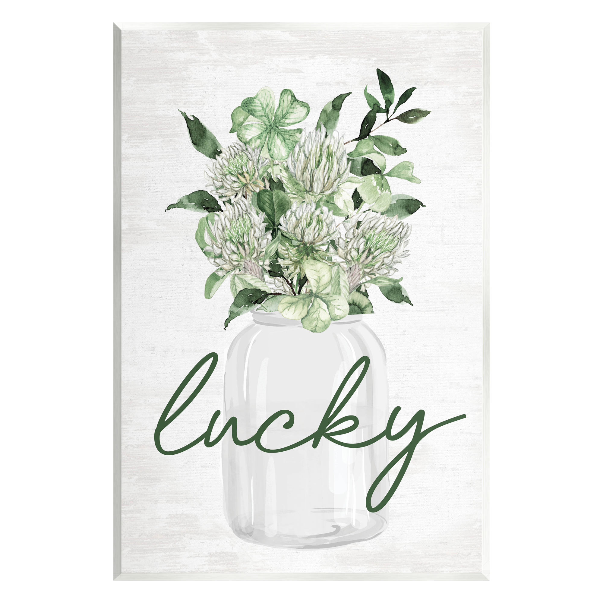 Stupell Industries Lucky Clover Herb Bouquet Botanical & Floral Painting Unframed Art Print Wall Art, 10 x 15