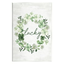 Stupell Industries Lucky Clover Wreath Botanical & Floral Painting Unframed Art Print Wall Art, 10 x 15