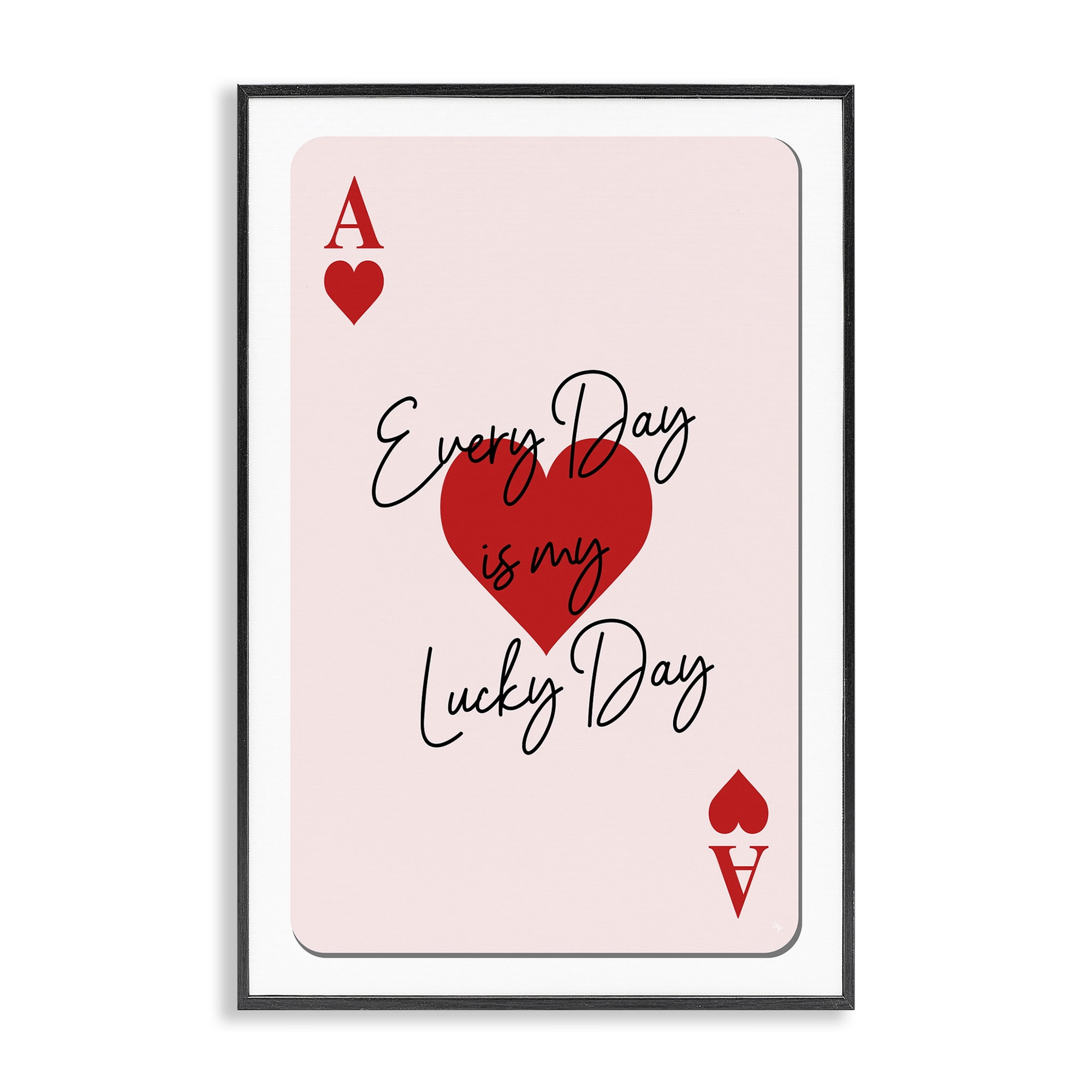 Stupell Industries Lucky Day Card Design Entertainment Painting Black Framed Art Print Wall Art, 12 x 18
