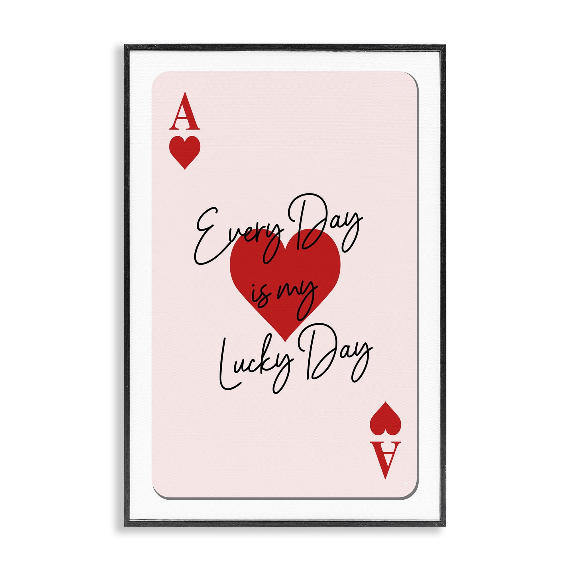 Stupell Industries Lucky Day Card Design Entertainment Painting Black Framed Art Print Wall Art, 20 x 30