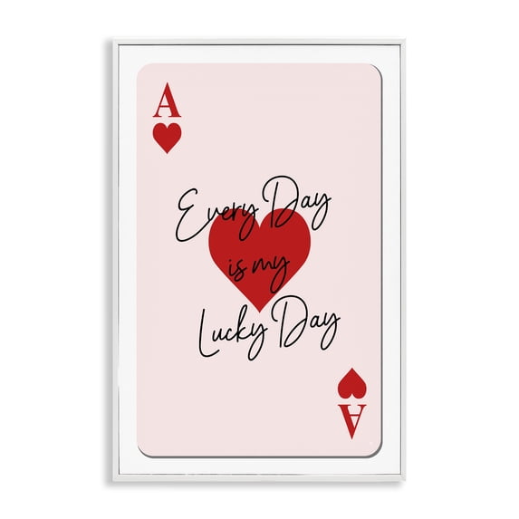 Stupell Industries Modern Lucky Day Card Design White Framed Giclee Art, 12 x 18, by Martina Pavlova