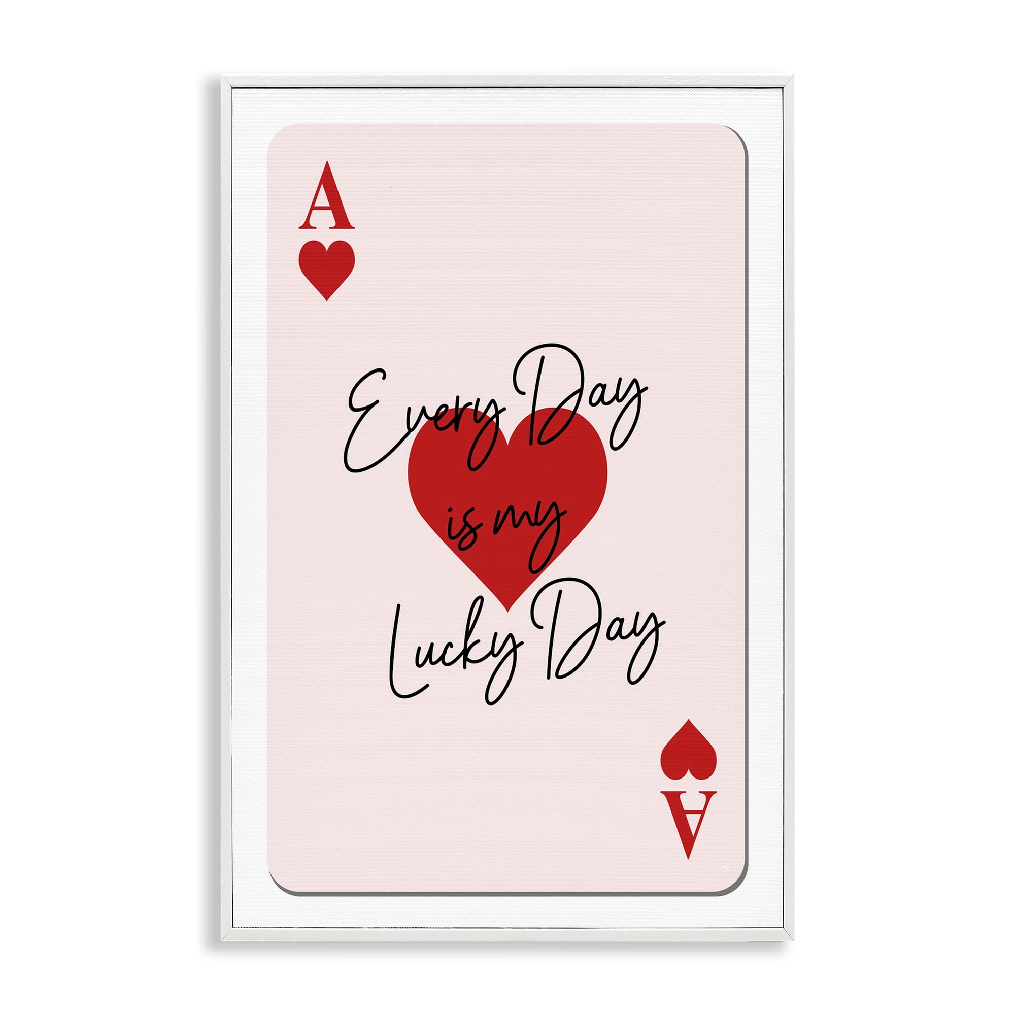 Stupell Industries Lucky Day Card Design Entertainment Painting White Framed Art Print Wall Art, 12 x 18