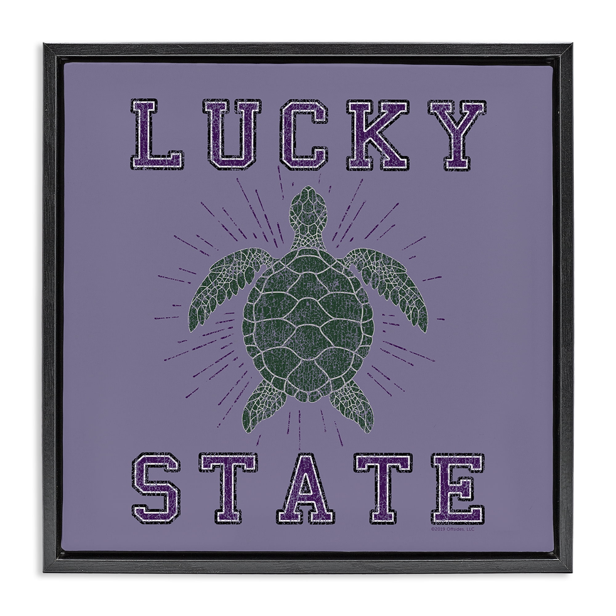 Stupell Industries Lucky Sea Turtle State Animals Painting Black Floater Framed Canvas Art Print Wall Art, 25 x 25