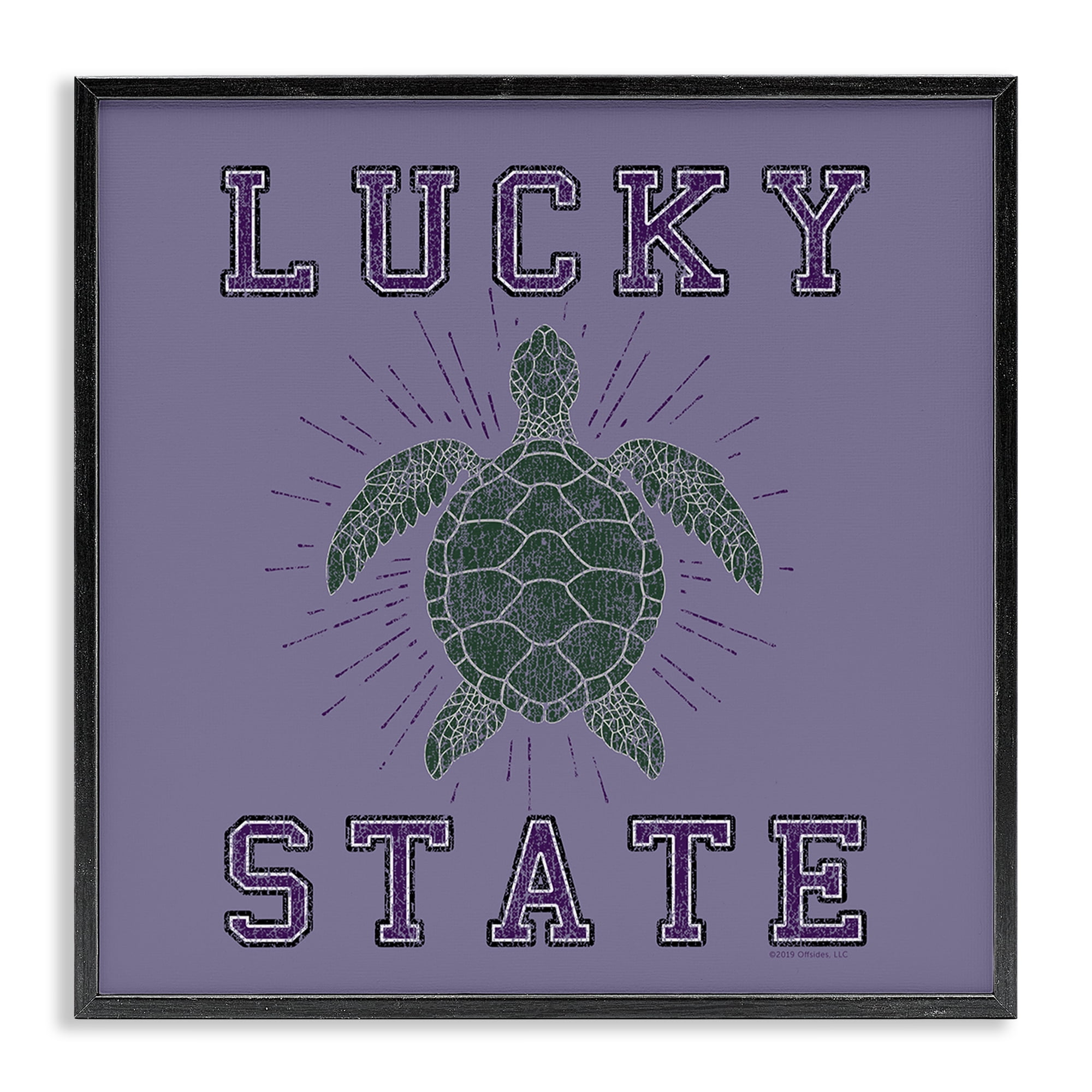 Stupell Industries Lucky Sea Turtle State Animals Painting Black Framed Art Print Wall Art, 17 x 17