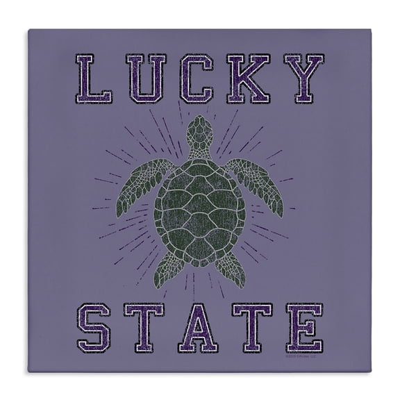 Stupell Industries Lucky Sea Turtle State Animals Painting Wrapped Canvas Art Print Wall Art, 30 x 30