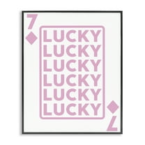 Stupell Industries Lucky Seven of Diamonds Entertainment Painting Black Framed Art Print Wall Art, 11 x 14