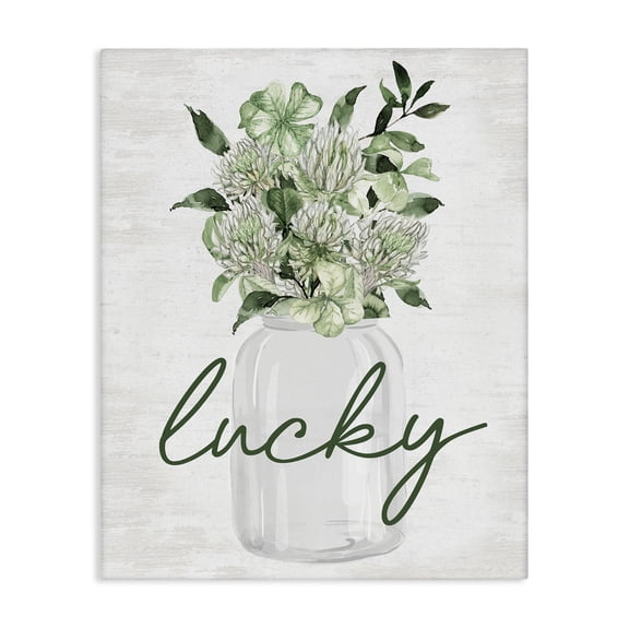 Stupell Industries Lucky Spring Shamrocks Botanical & Floral Painting Gallery Wrapped Canvas Art Print Wall Art, 24 x 30