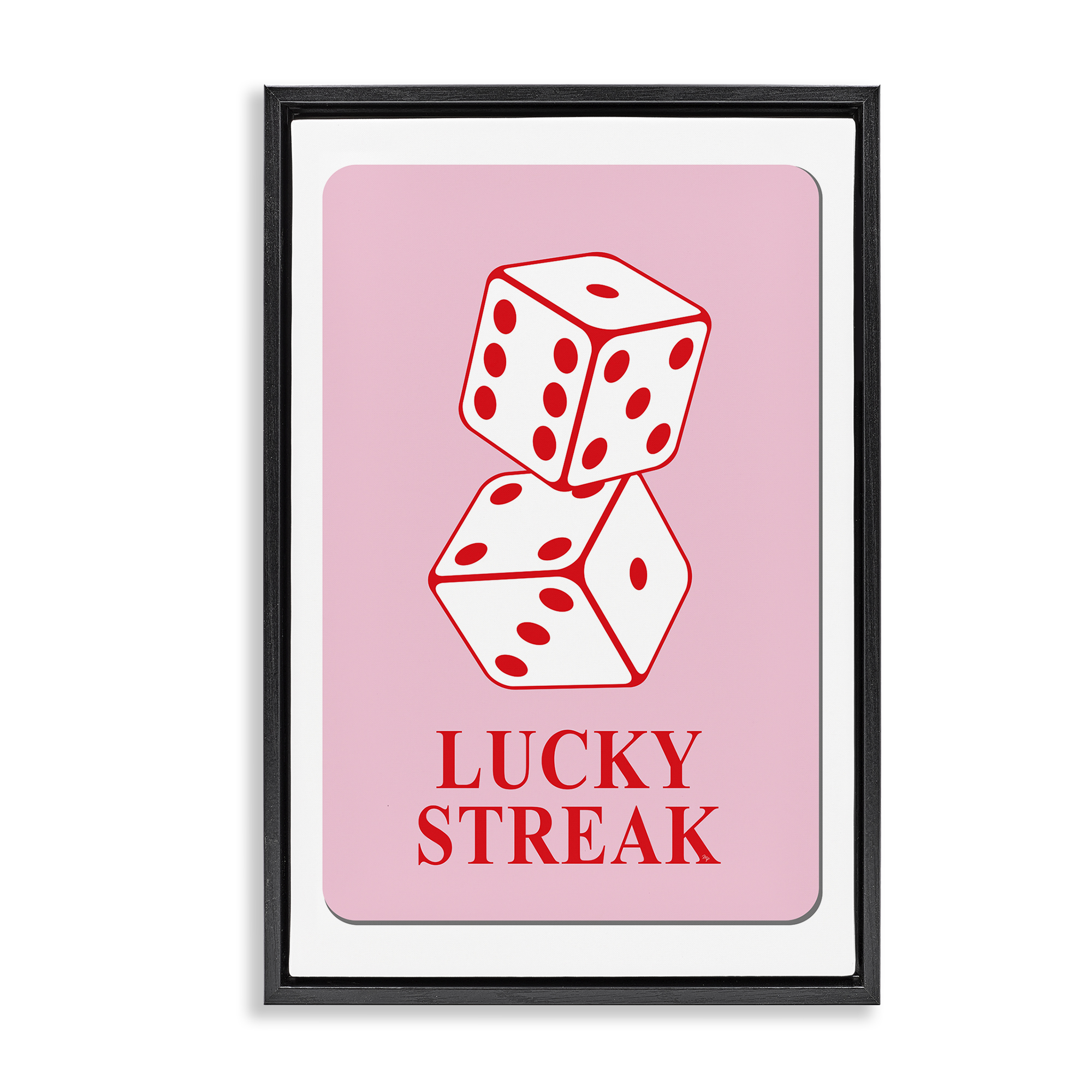 Stupell Industries Lucky Streak Dice Entertainment Painting Black Floater Framed Canvas Art Print Wall Art, 17 x 25