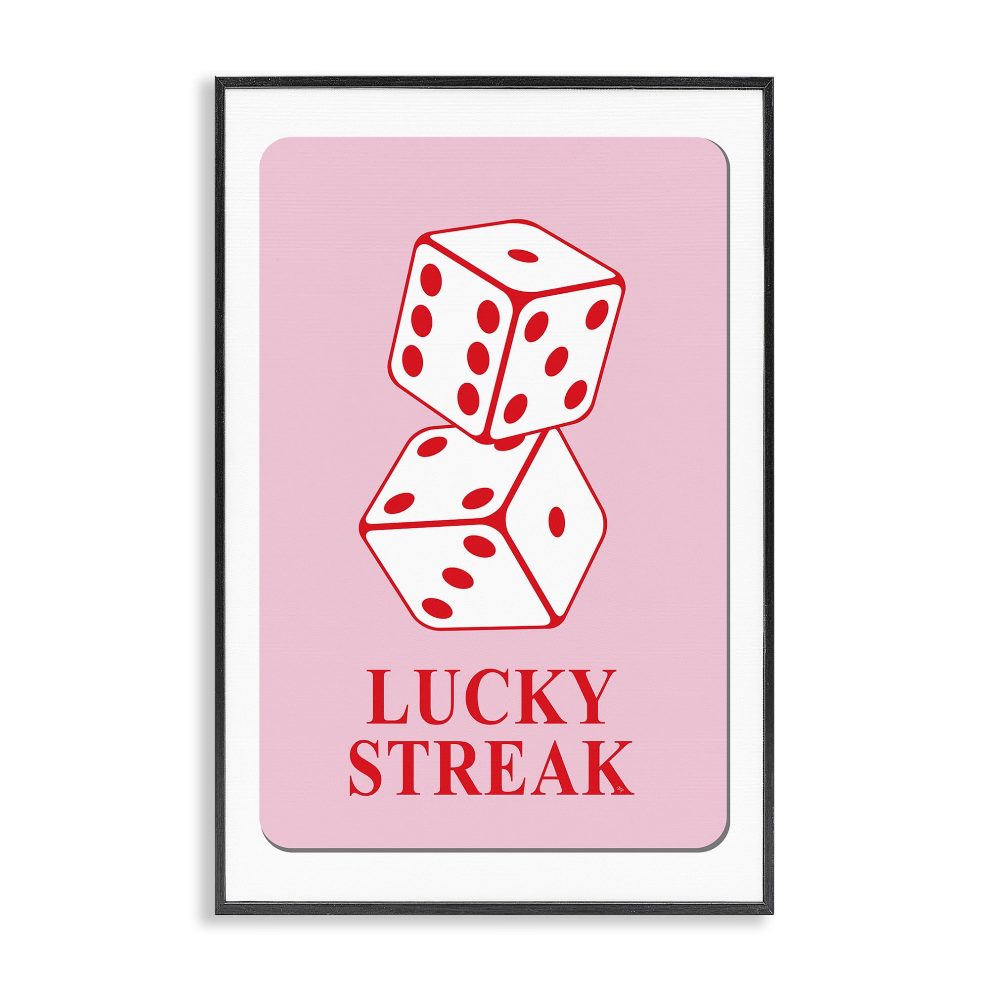 Stupell Industries Lucky Streak Dice Entertainment Painting Black Framed Art Print Wall Art, 12 x 18
