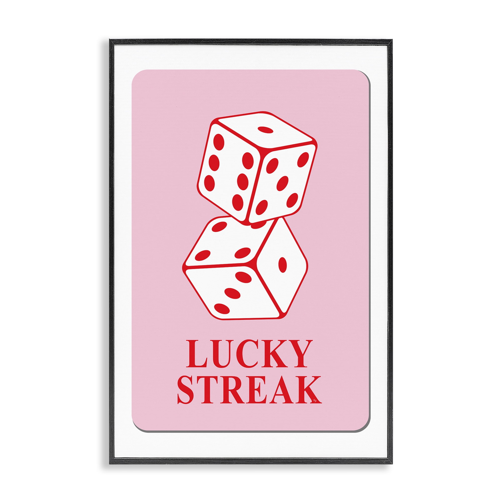 Stupell Industries Lucky Streak Dice Entertainment Painting Black Framed Art Print Wall Art, 16 x 24