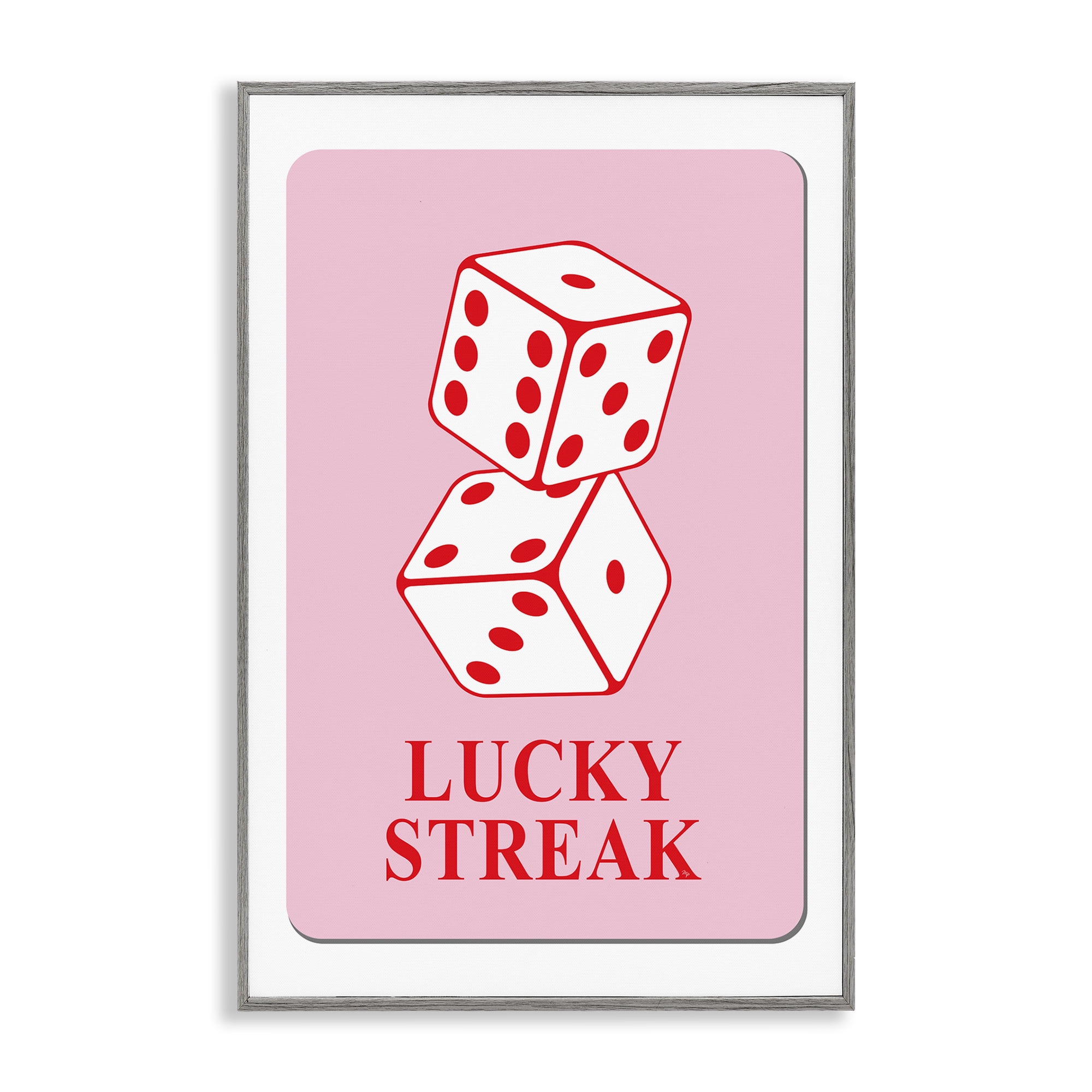 Stupell Industries Lucky Streak Dice Entertainment Painting Gray Framed Art Print Wall Art, 16 x 24