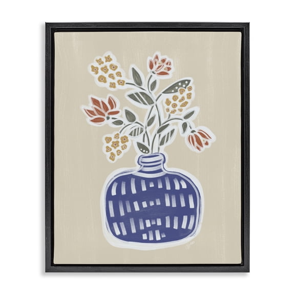 Stupell Industries Bohemian Lucy Flower Bouquet Black Floating Frame Canvas Art, 25 x 31, by Beki Marquardt