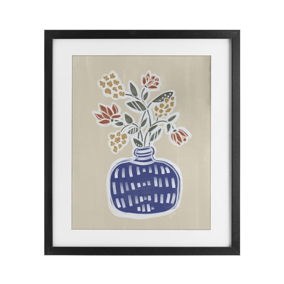 Stupell Industries Lucy Flower Bouquet Black Framed Print Under Glass design by Beki Marquardt, 16 x 13
