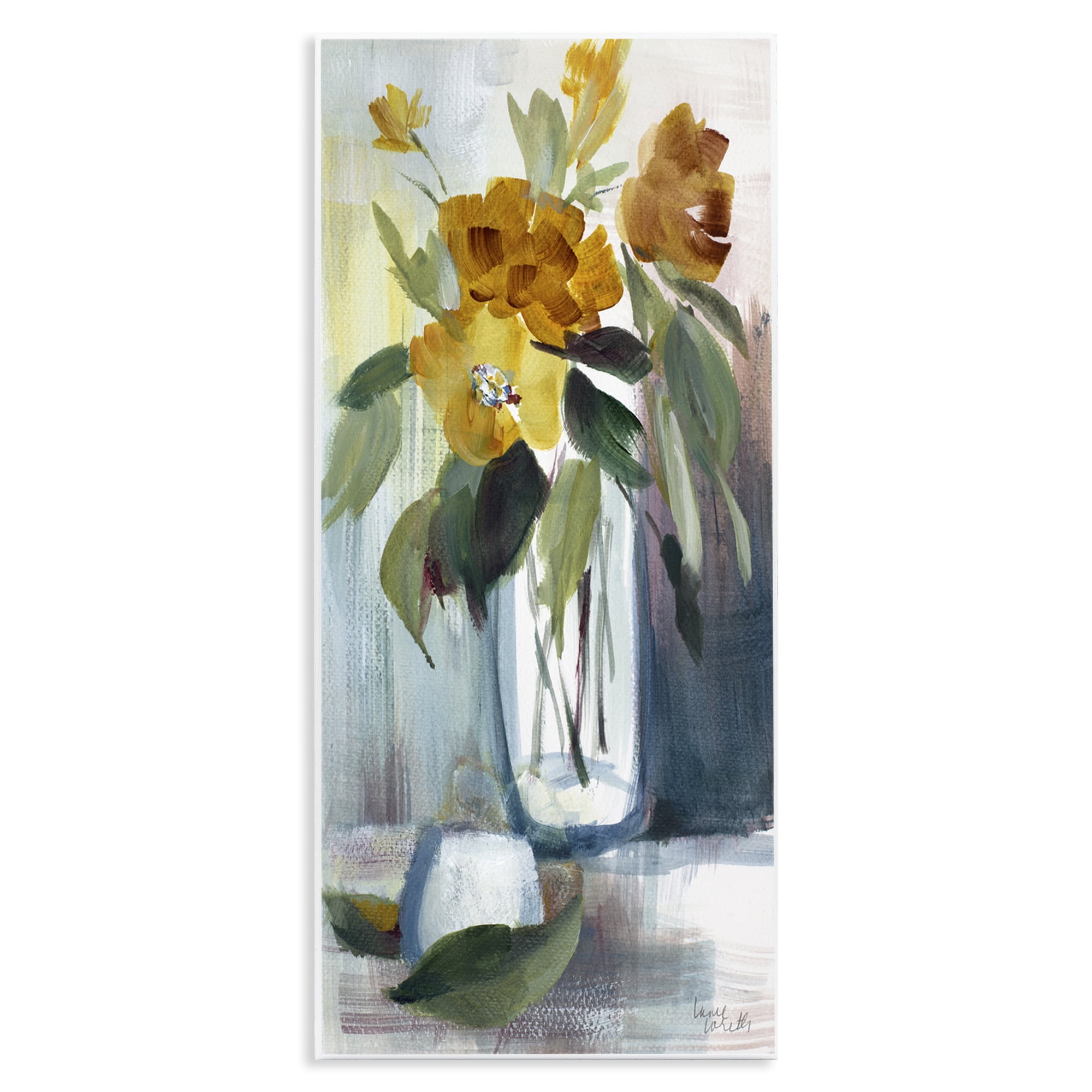 Stupell Industries Luminous Floral Bouquet Plants & Flowers Painting Unframed Art Print Wall Art, 7 x 17