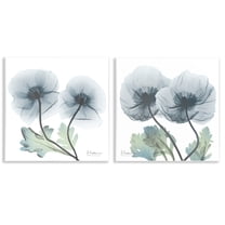 Stupell Industries Luminous Sapphire Florals Floral Painting Unframed Art Print Wall Art, 12 x 12, Set of 2