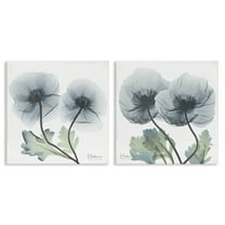 Stupell Industries Luminous Sapphire Florals Floral Painting Wrapped Canvas Canvas Art Print Wall Art, 17 x 17, Set of 2