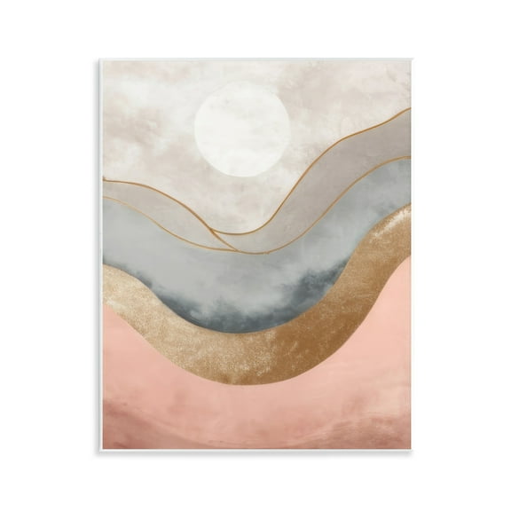 Stupell Industries Lunar Curves Landscape Abstract Painting Unframed Art Print Wall Art, 11 x 14