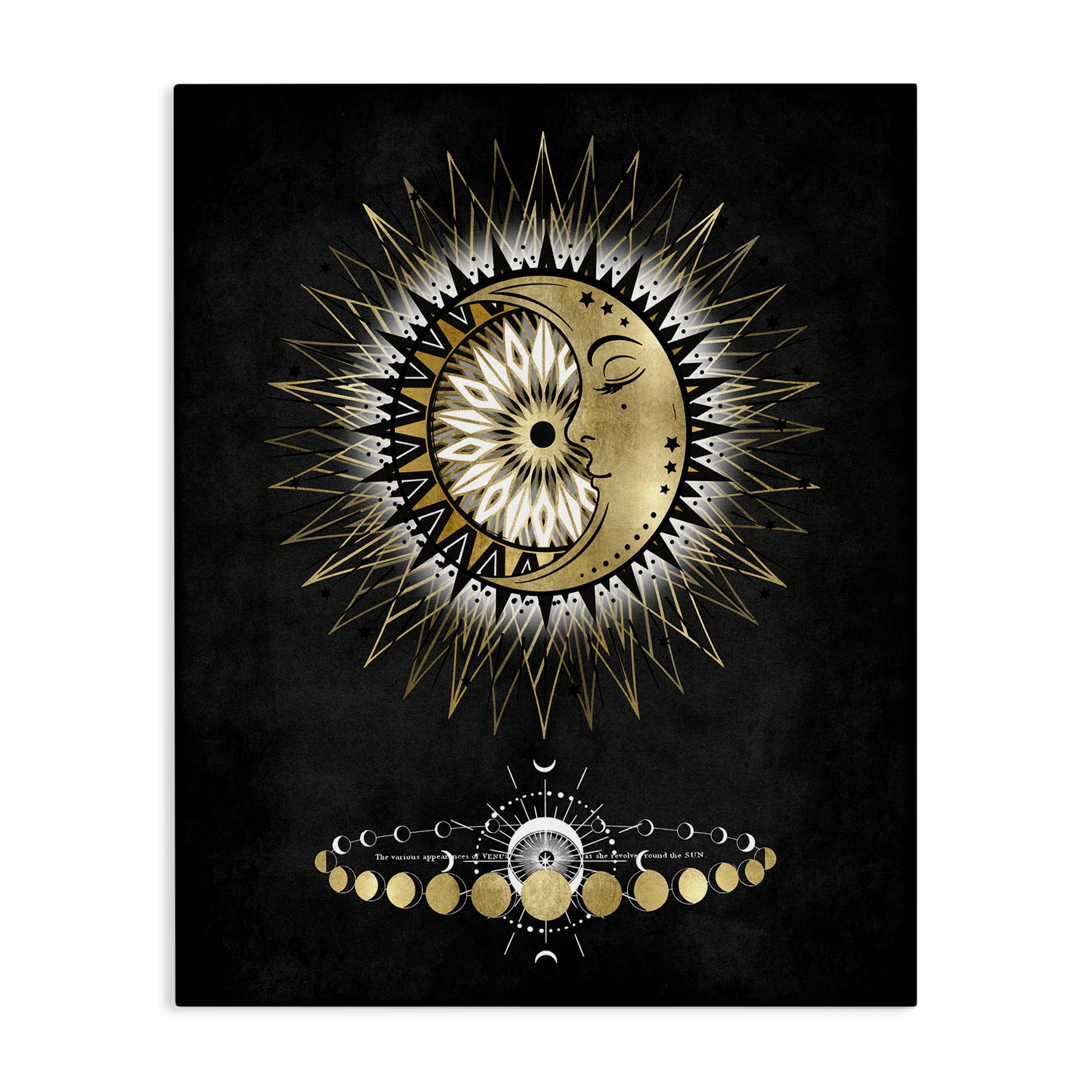 Stupell Industries Lunar Phrases Astrology Astrology & Stars Painting Wrapped Canvas Art Print Wall Art, 24 x 30