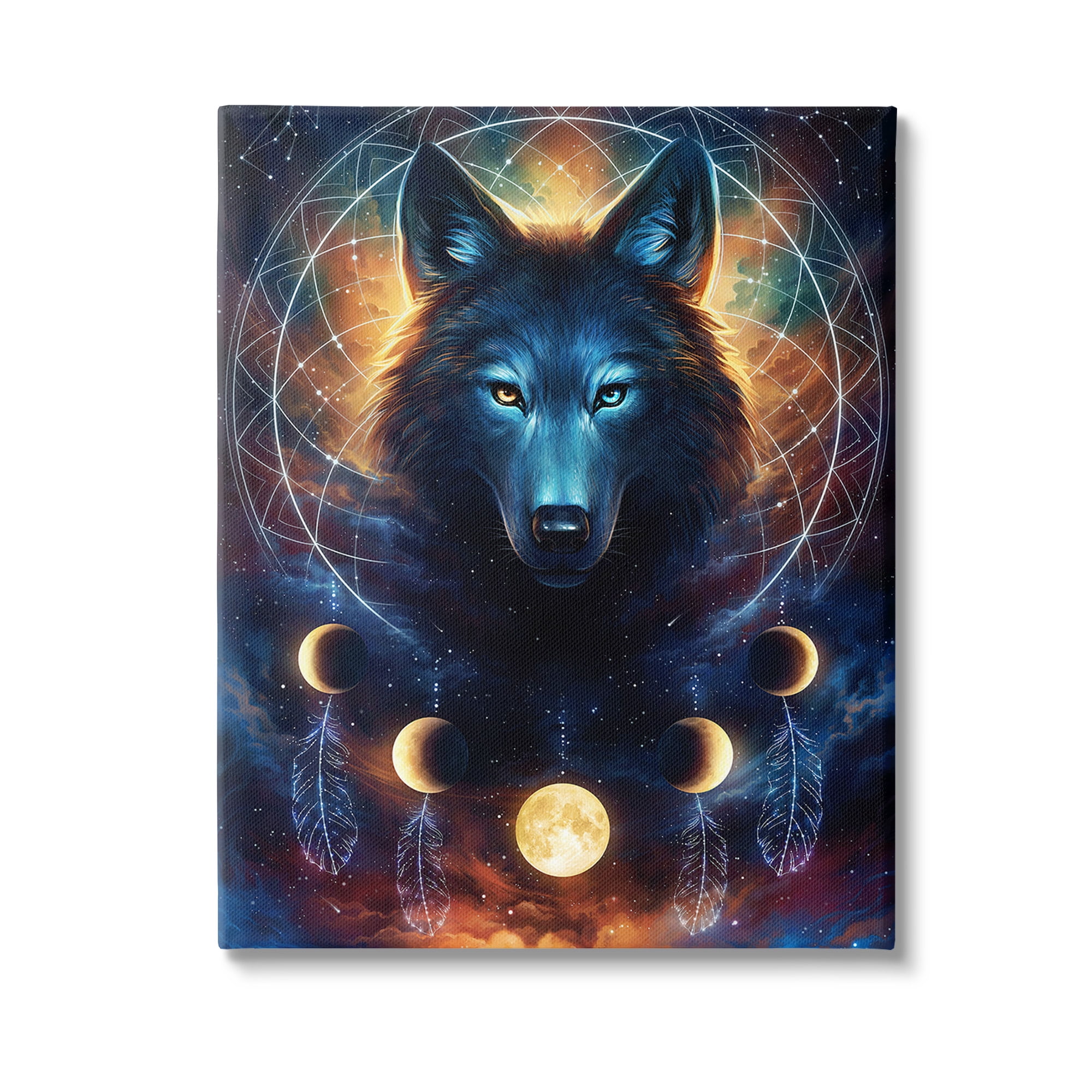 Stupell Industries Lunar Wolf & Galaxy Animals & Insects Painting Gallery Wrapped Canvas Art Print Wall Art, 30 x 40