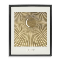 Stupell Industries Lune Boho Moon Astrology & Stars Painting Black Floater Framed Canvas Art Print Wall Art, 17 x 21