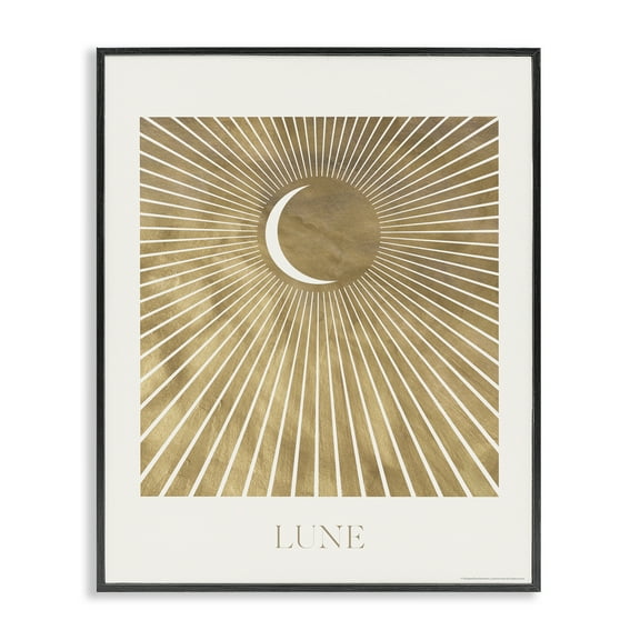 Stupell Industries Lune Boho Moon Astrology & Stars Painting Black Framed Art Print Wall Art, 11 x 14