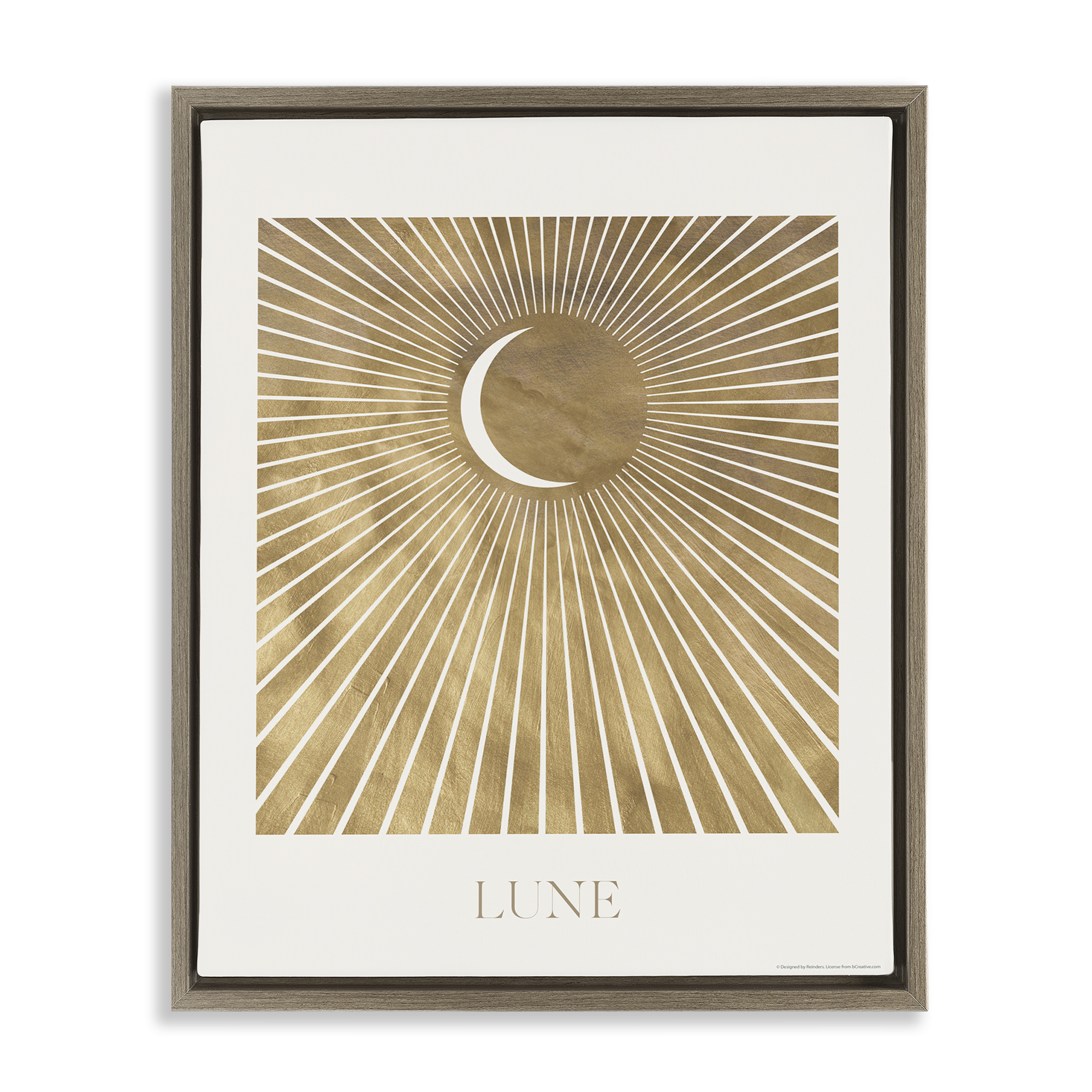 Stupell Industries Lune Boho Moon Astrology & Stars Painting Brown Floater Framed Canvas Art Print Wall Art, 17 x 21