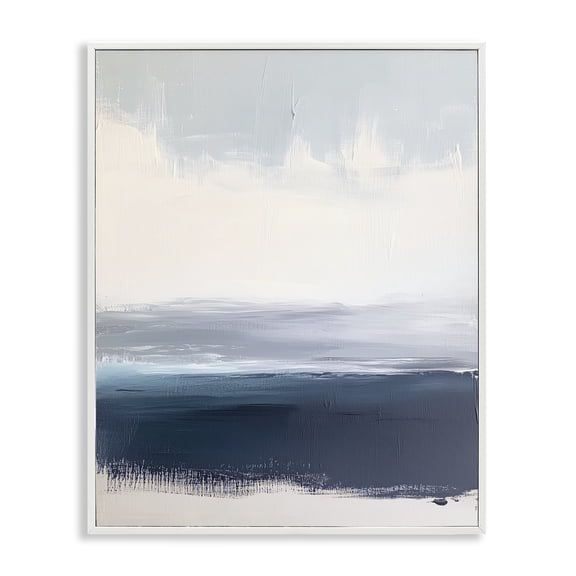 Stupell Industries Lunetta Abstract Seascape White Framed Giclee Art design by Amanda Tsoukanelis, 20 x 16