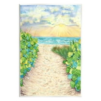 Stupell Industries Lush Beach Botanicals Landscape Painting Unframed Art Print Wall Art, 10 x 15