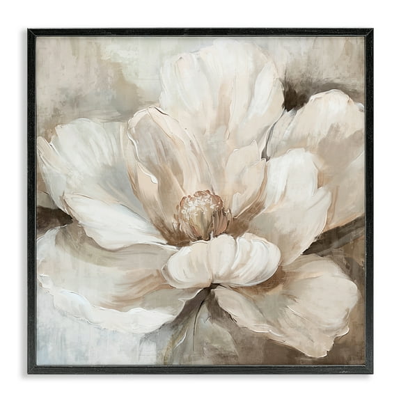 Stupell Industries Lush Bloom in White Black Framed Giclee Art design by Nina Blue, 12 x 12