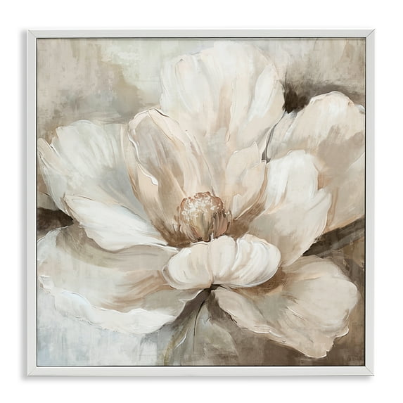 Stupell Industries Lush Bloom in White White Framed Giclee Art design by Nina Blue, 17 x 17