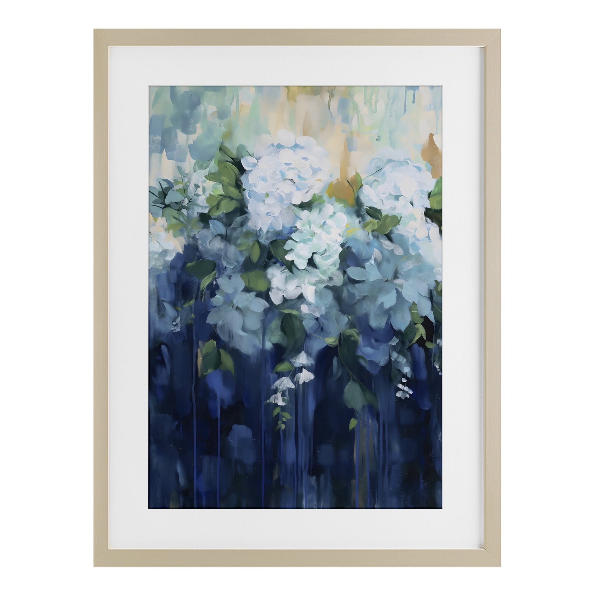 Stupell Industries Lush Blue Hydrangea Abstract Birch Framed Print Under Glass, design by Gina Kelly
