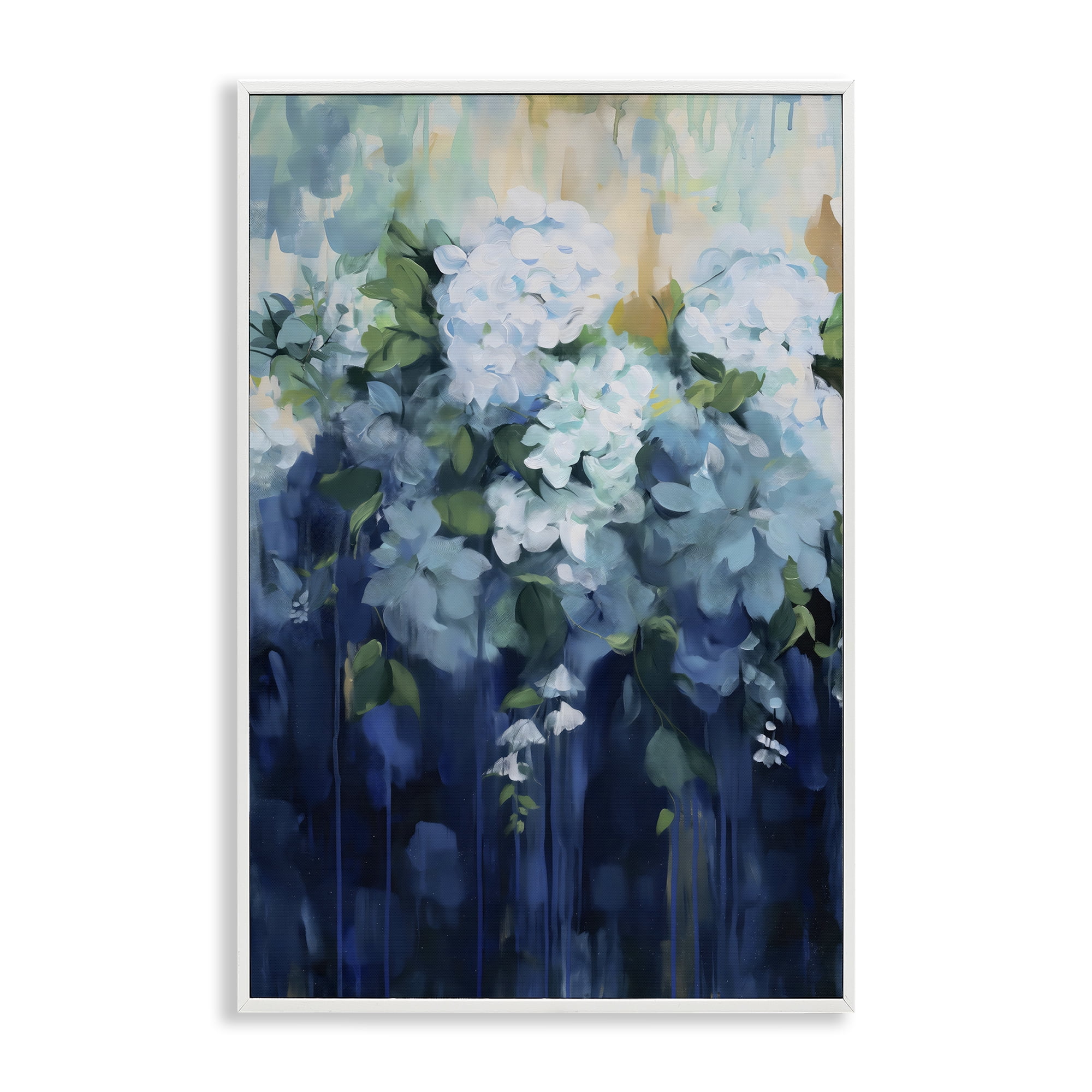 Stupell Industries Lush Blue Hydrangea Abstract White Framed Giclee Art, design by Gina Kelly