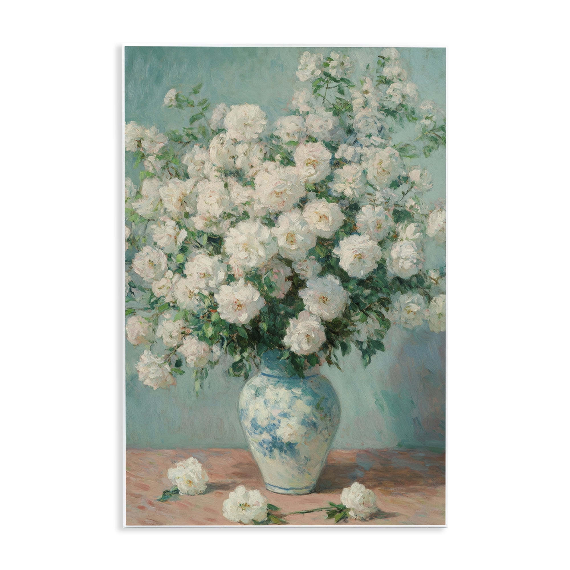 Stupell Industries Lush Bouquet of White Roses Wall Plaque Art, design by Petal Prints Design
