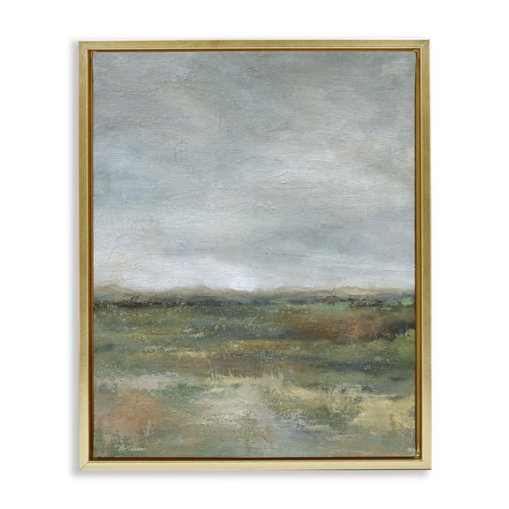 Stupell Industries Lush Desert Sunrise View Gold Framed Floater Canvas Wall Art design by Carol Robinson, 31 x 25