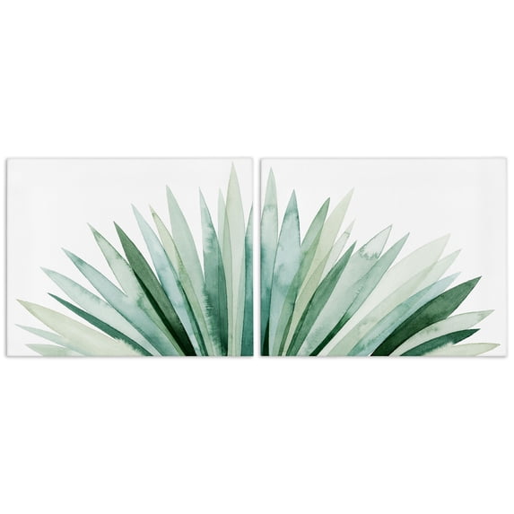 Stupell Industries Contemporary Lush Green Botanicals Grass Leaves 2pc Canvas Art Set, 20 x 16 each, by Grace Popp