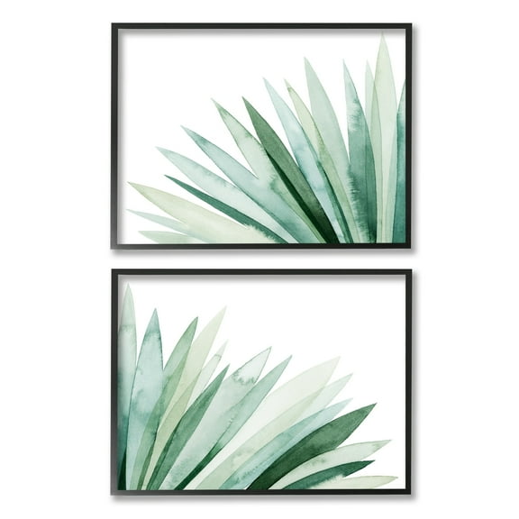 Stupell Industries Lush Green Botanicals Grass Leaves Watercolor Detail Framed Wall Art, 30 x 24, Design by Grace Popp