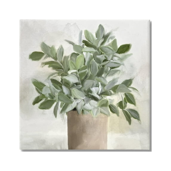 Stupell Industries Lush Green House Plant Leaves Detailed Painting Painting Gallery Wrapped Canvas Print Wall Art, Design by Kim Allen