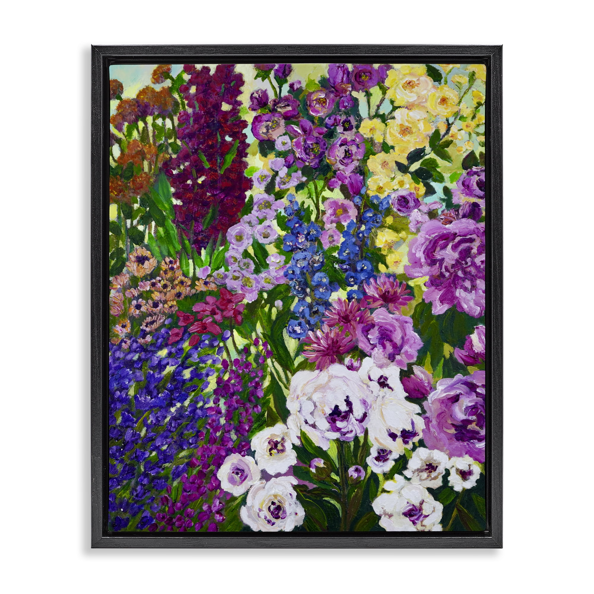 Stupell Industries Lush Greenhouse Garden Flowers Black Framed Floater Canvas Wall Art, design by Lee Ann Zirbes