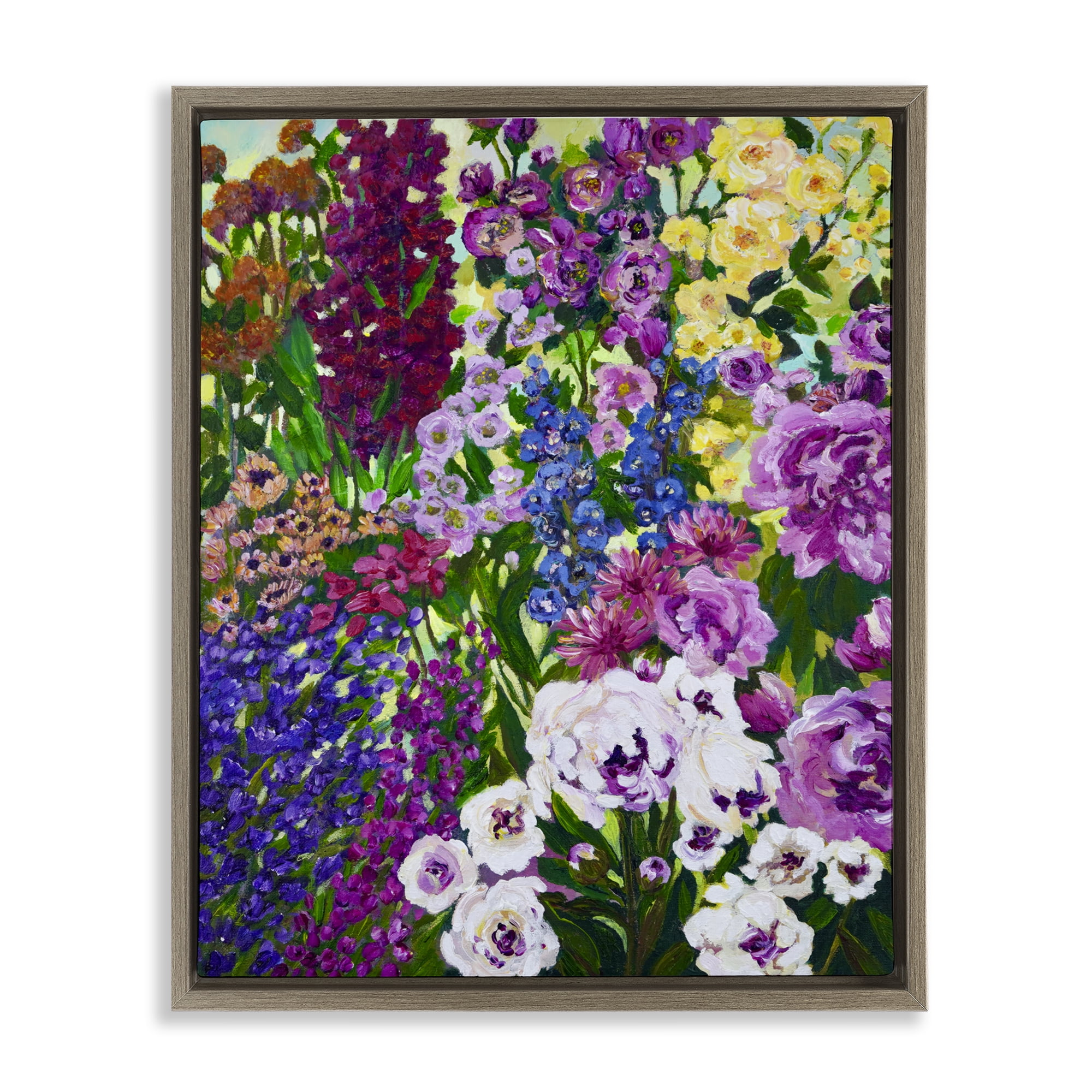 Stupell Industries Lush Greenhouse Garden Flowers Brown Framed Floater Canvas Wall Art, design by Lee Ann Zirbes