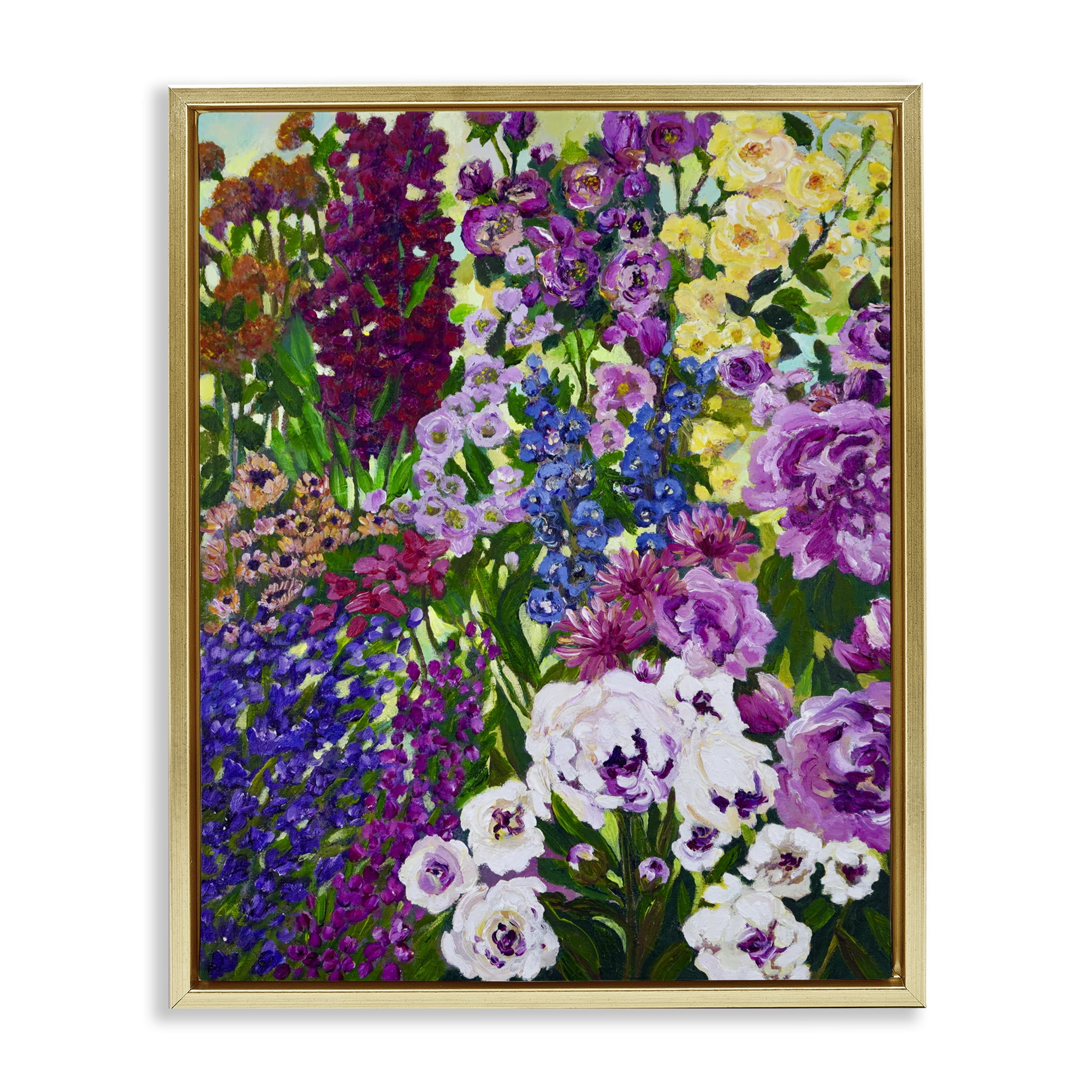 Stupell Industries Lush Greenhouse Garden Flowers Gold Framed Floater Canvas Wall Art, design by Lee Ann Zirbes