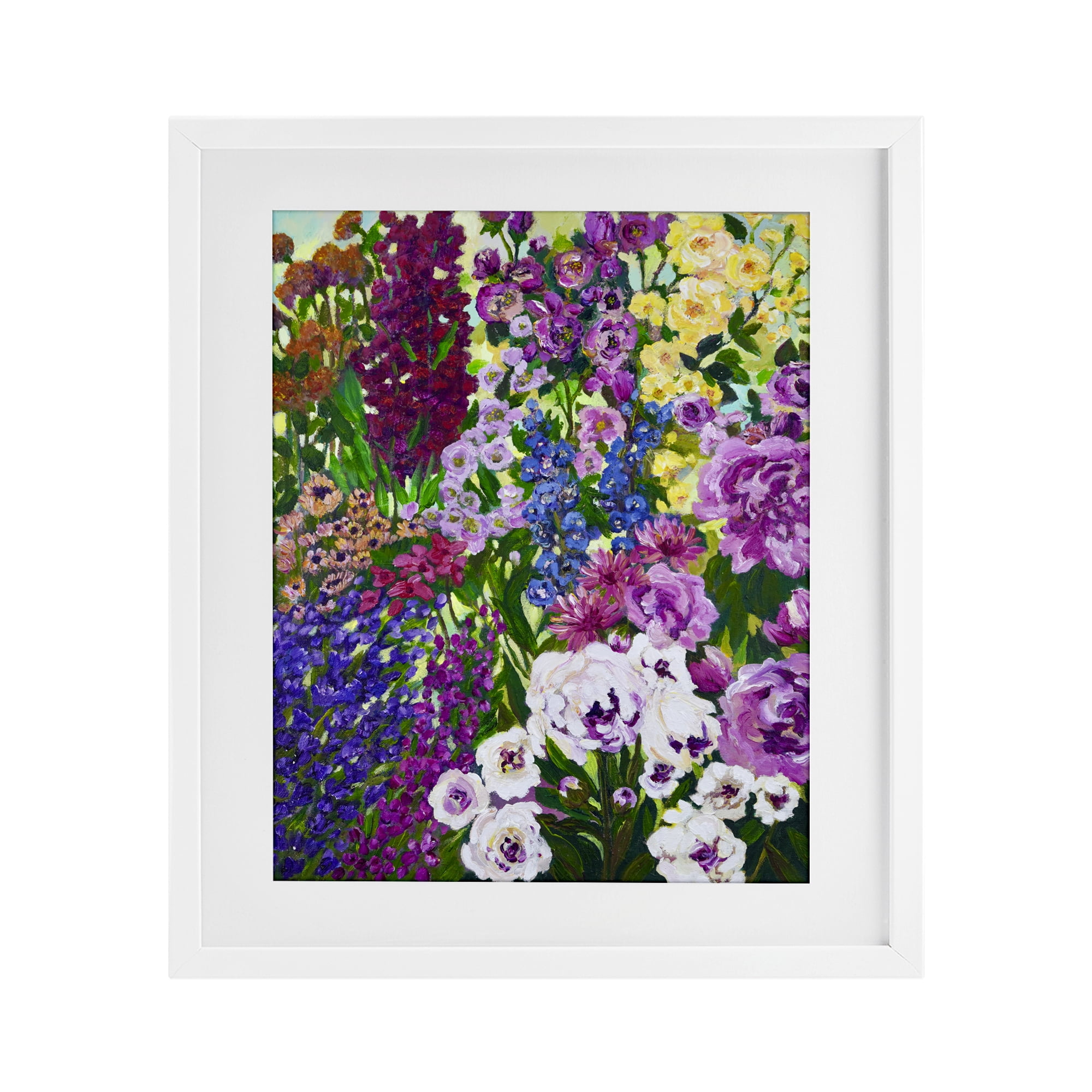 Stupell Industries Lush Greenhouse Garden Flowers White Framed Print Under Glass, design by Lee Ann Zirbes