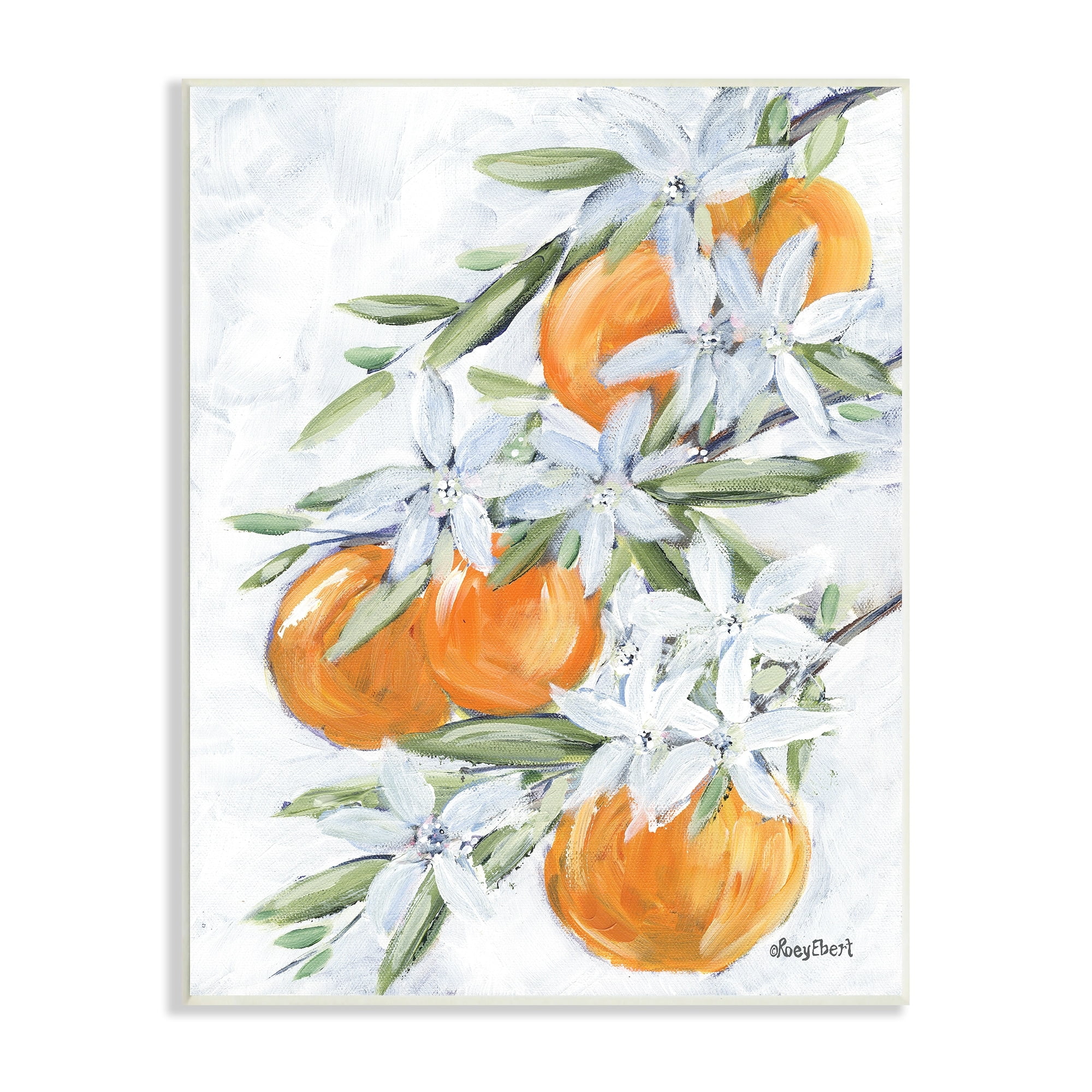 Stupell Industries Lush Orange Tree Flower Blossoms Painting, 13 x 19, Design by Roey Ebert
